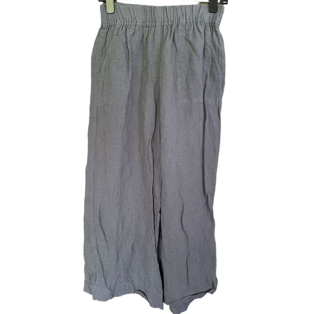 Laude the Label Organic Linen‎ Everyday Crop Wide Pants and Top Set Mineral S - Picture 15 of 16